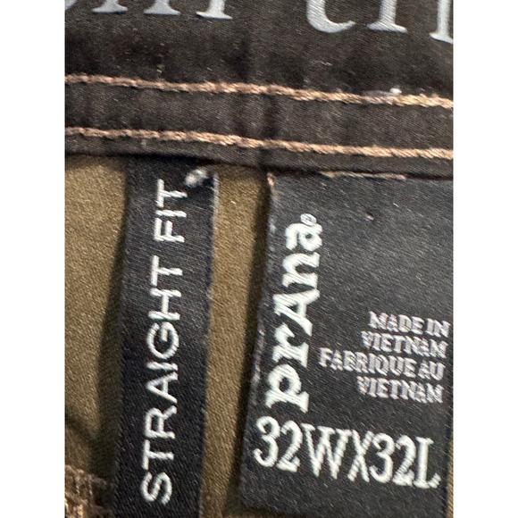 Prana Mens 32W x 32L Straight Fit Cargo Pants Olive Green Outdoor Casual - Picture 8 of 9